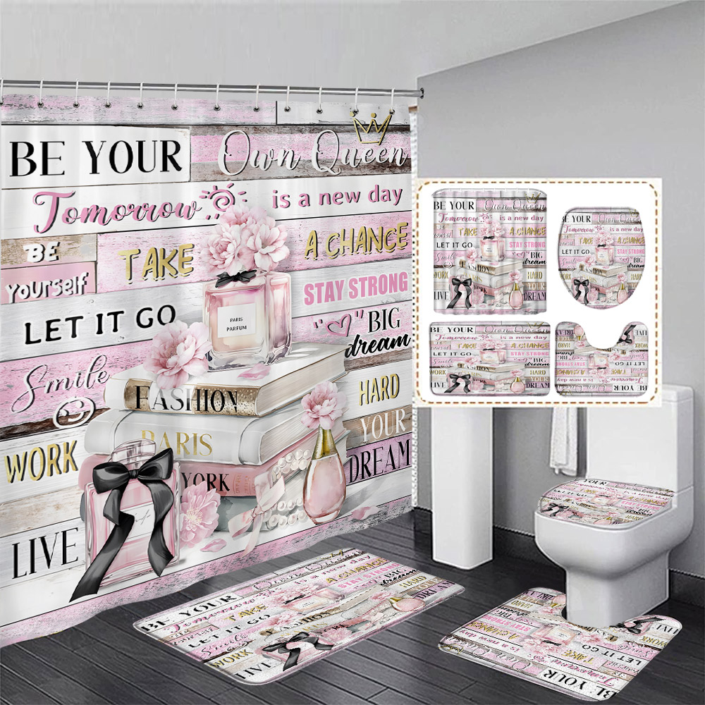 Pink Floral Perfume Shower Cur - Perfume Quotes 리뷰 및 가격