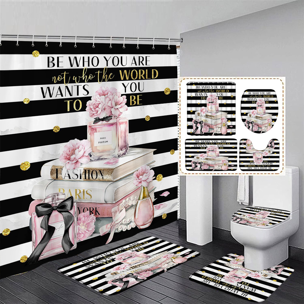 Pink Floral Perfume Shower Cur - Perfume Quotes 리뷰 및 가격