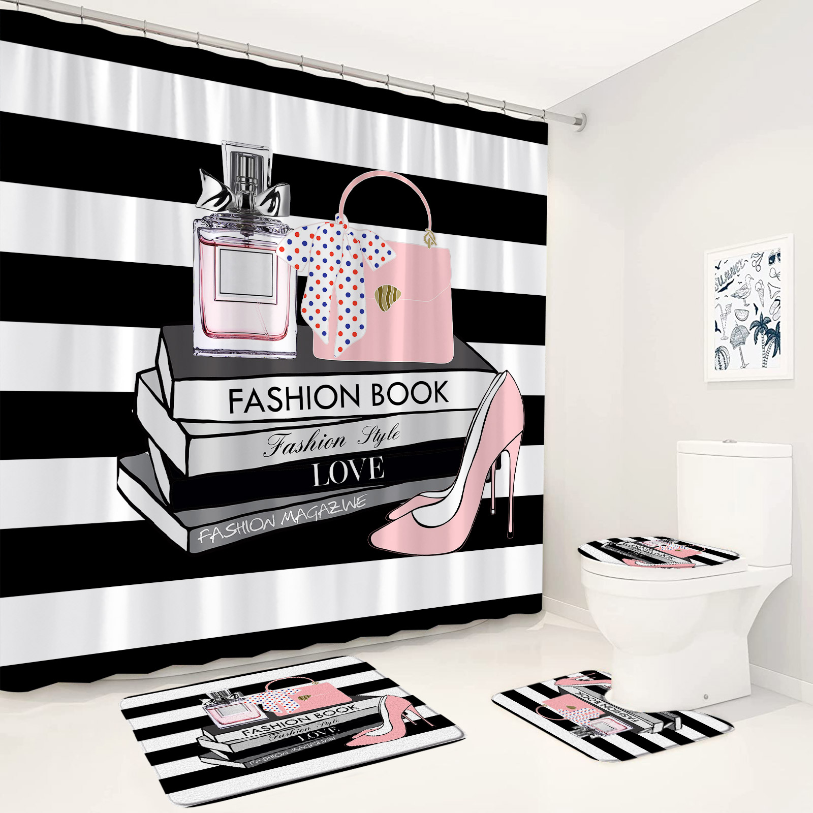 Pink Floral Perfume Shower Cur - Perfume Quotes 리뷰 및 가격